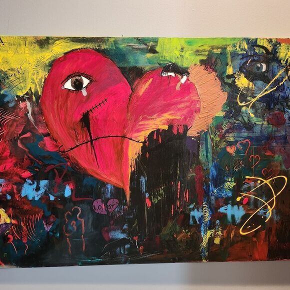 Abstract Heart Canvas Art - Picture 1 of 8